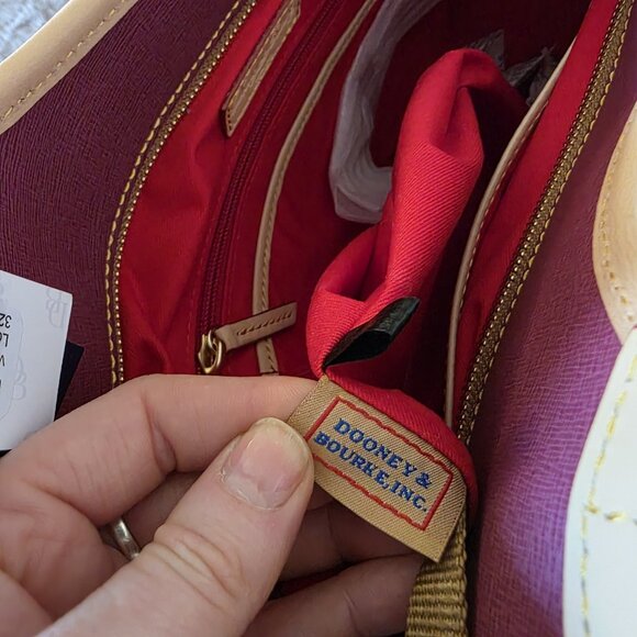 Dooney & Bourke Maddie Violet Quartz Shoulder Bag Saffiano Canvas Leather NWT - Picture 13 of 16